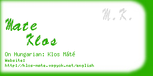 mate klos business card