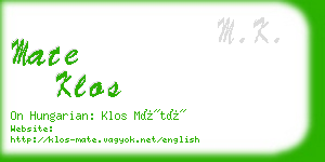 mate klos business card